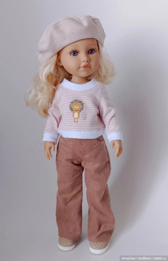 Брюки клёш вельветовые для кукол Паола Рейна 32 см (фото 2)