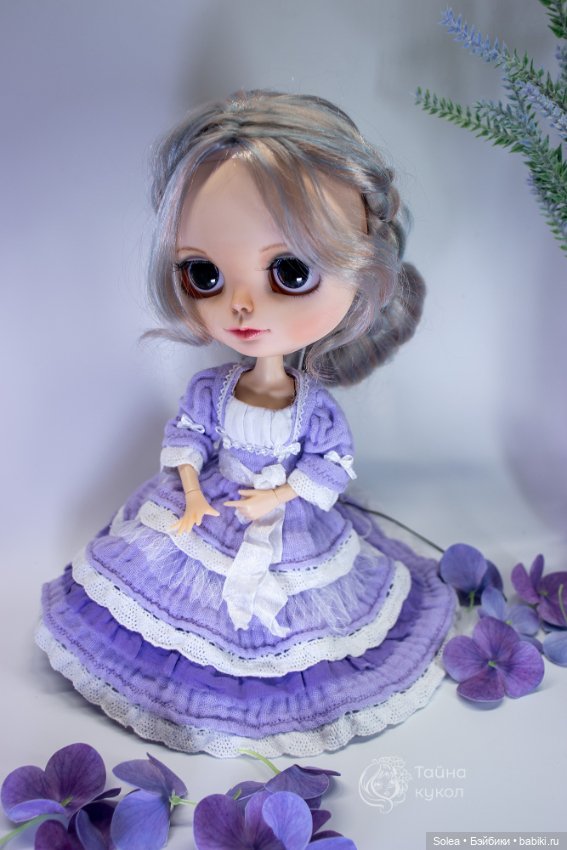 Платье цвета лаванды трёхслойное (фото 3)