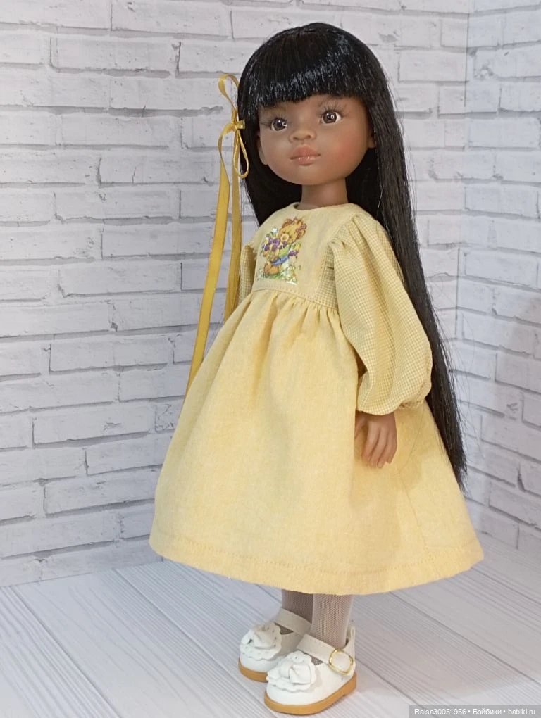 Платье , панталоны , подьюбник для кукол Паола Рейна 32-34 см (фото 2)