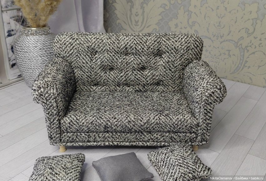 Диван для кукол 1:8 1:12 — Кукольная мебель (фото 3)