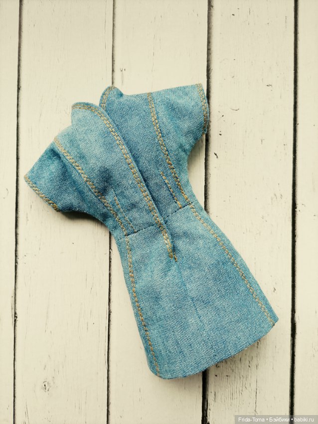 Одежда на Барби Поппи Интегрити джинсовое платье Лайм (фото 2)