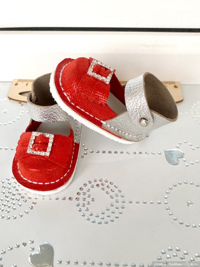 Нарядные туфельки для кукол Готц 50см