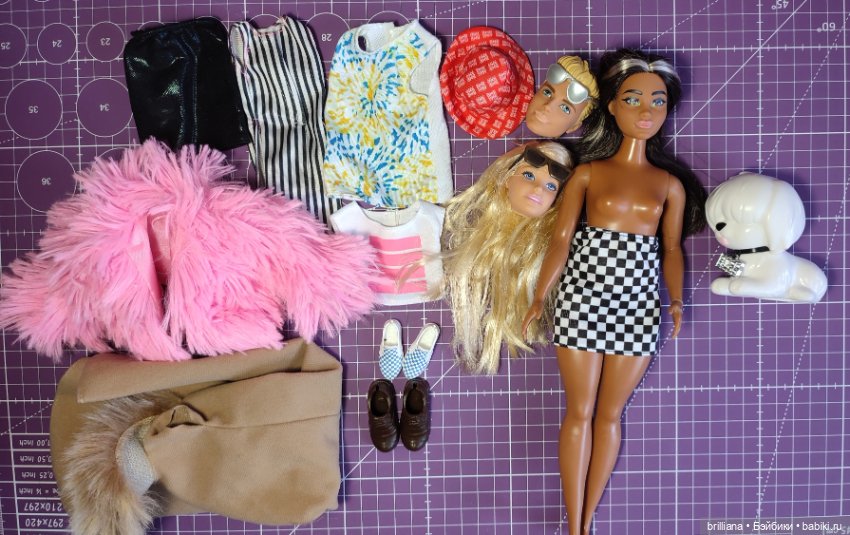 Barbie mattel набор кукла, головы, одежда