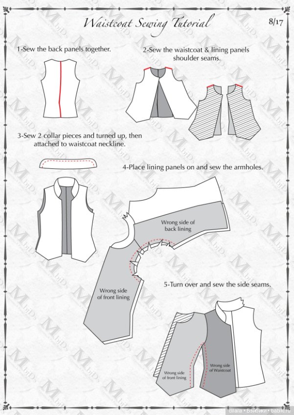 Выкройка в формате PDF мужского костюма в стиле Рококо для кукол 1/3 BJD (50-60 см) (фото 4)