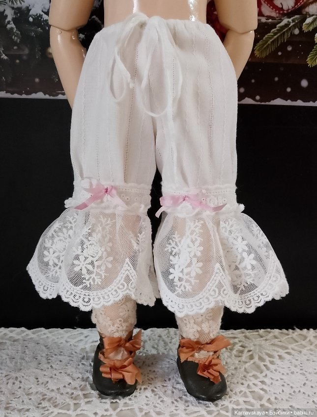 Комплект нижнего белья для антикварных кукол и реплик 44-48см (фото 7)