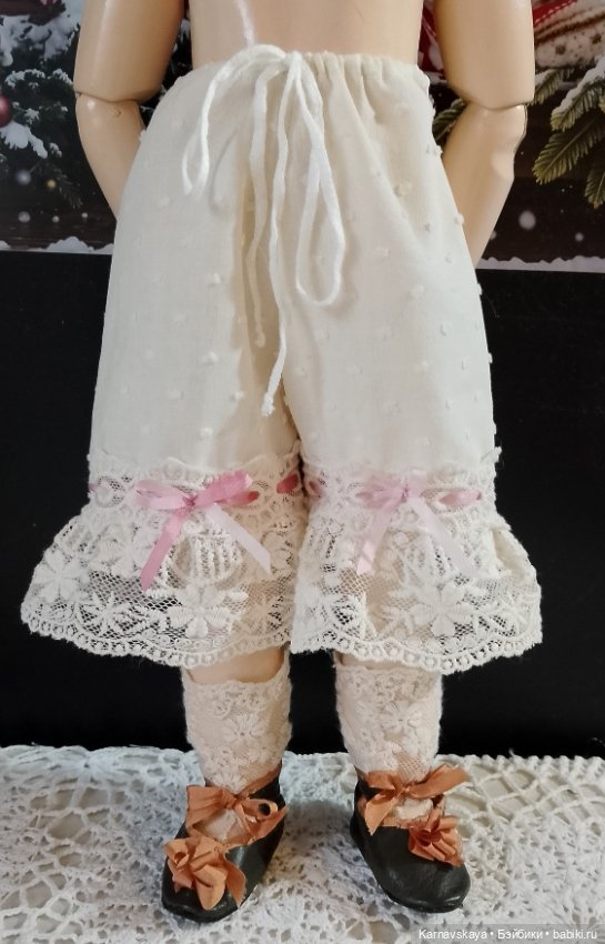 Комплект нижнего белья для антикварных кукол и реплик 43-46см (фото 2)