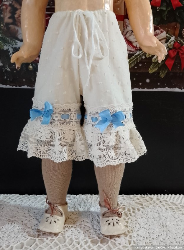 Комплект нижнего белья для антикварных кукол и реплик 54-60см роста (фото 4)