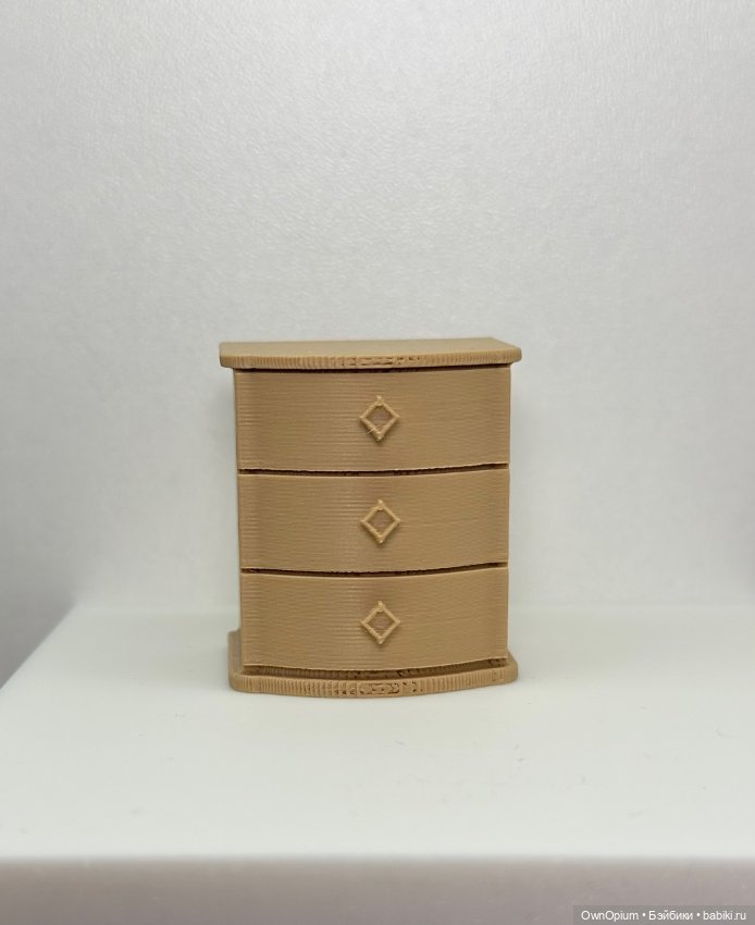 Шкатулка в виде комода (матовый латте)