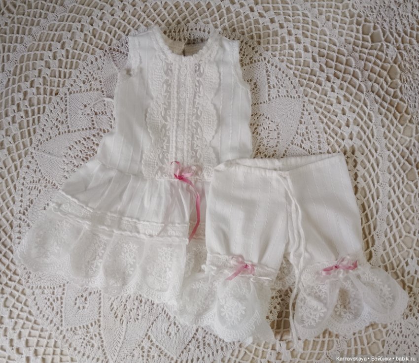 Комплект нижнего белья для антикварных кукол и реплик 44-48см (фото 2)