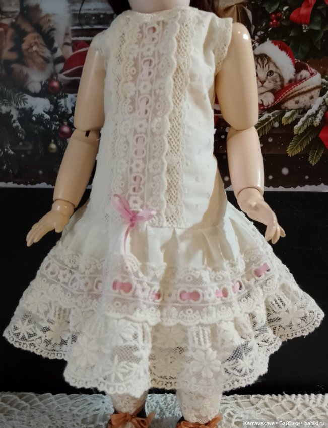 Комплект нижнего белья для антикварных кукол и реплик 43-46см (фото 3)