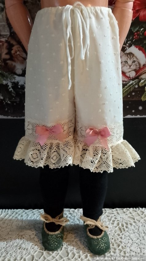 Комплект нижнего белья для антикварных кукол и реплик 58-70см роста (фото 5)