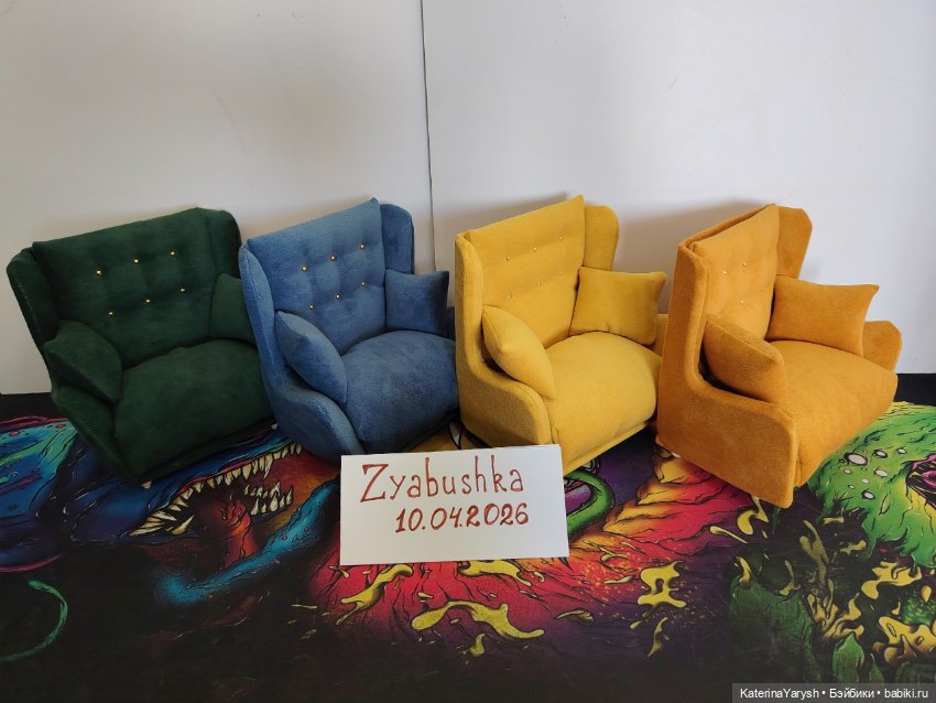 🧸 Мягкое кресло для кукол «Зябушка» — уют ручной работы для вашей коллекции. Цвет в ассортименте (фото 8)