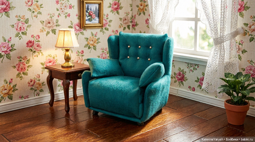 🧸 Мягкое кресло для кукол «Зябушка» — уют ручной работы для вашей коллекции. Цвет в ассортименте (фото 6)