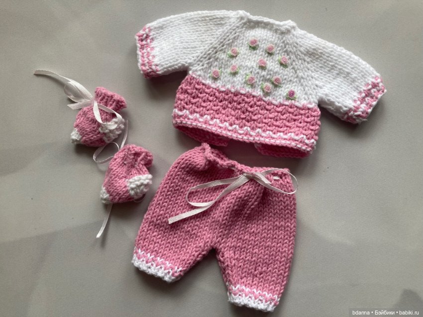 Вязанные комплекты для пупсят (фото 7)