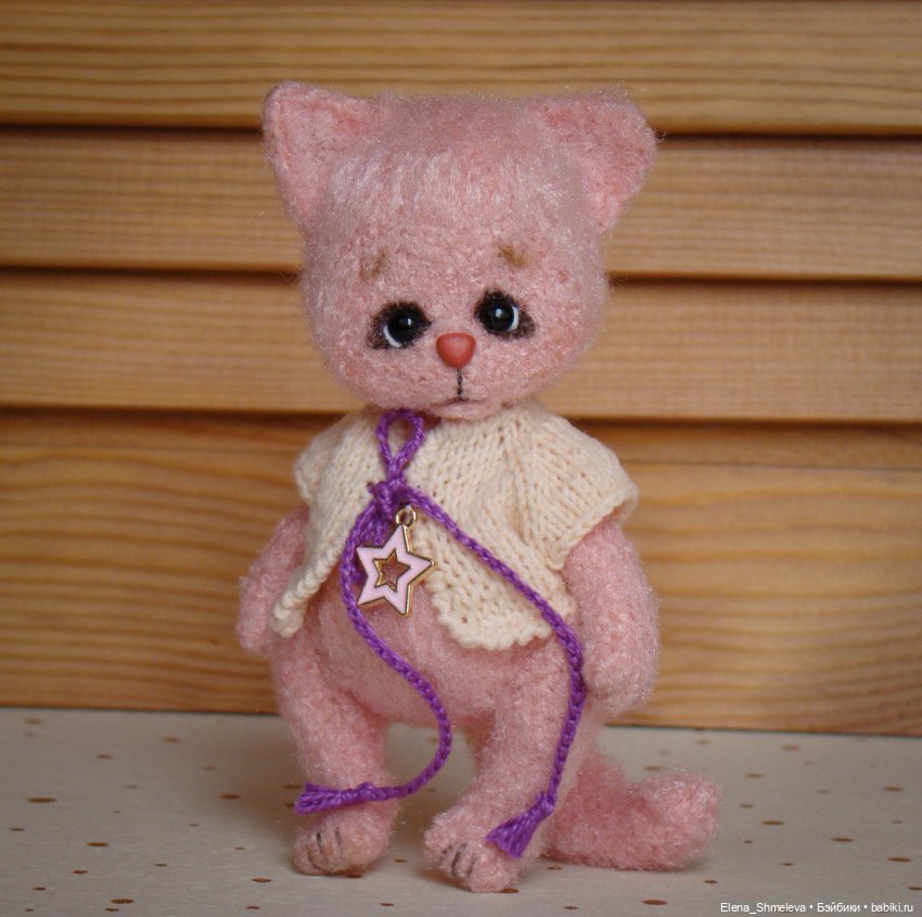 Розовый котëнок — Авторские игрушки