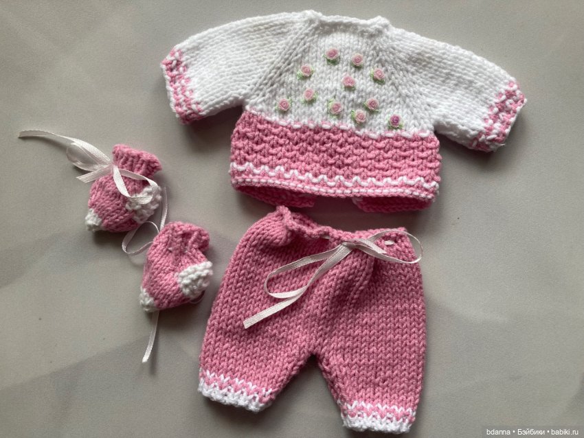 Вязанные комплекты для пупсят (фото 8)