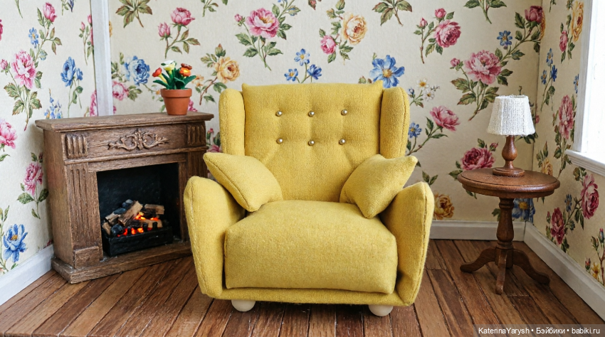 🧸 Мягкое кресло для кукол «Зябушка» — уют ручной работы для вашей коллекции. Цвет в ассортименте (фото 3)