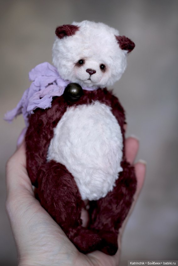 Панда тедди, 18 см — Авторские игрушки