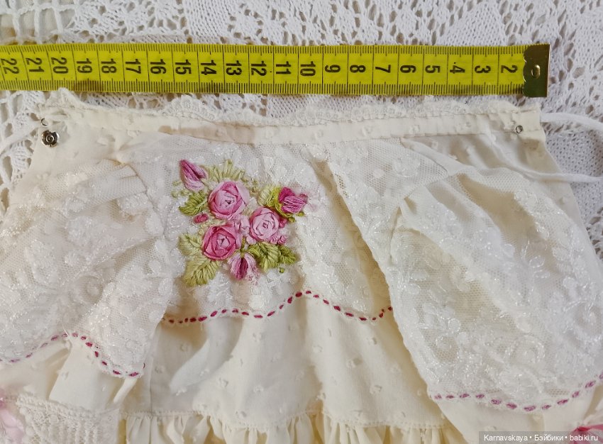 Нарядное платье для антикварных кукол и реплик 55-60см роста (фото 8)