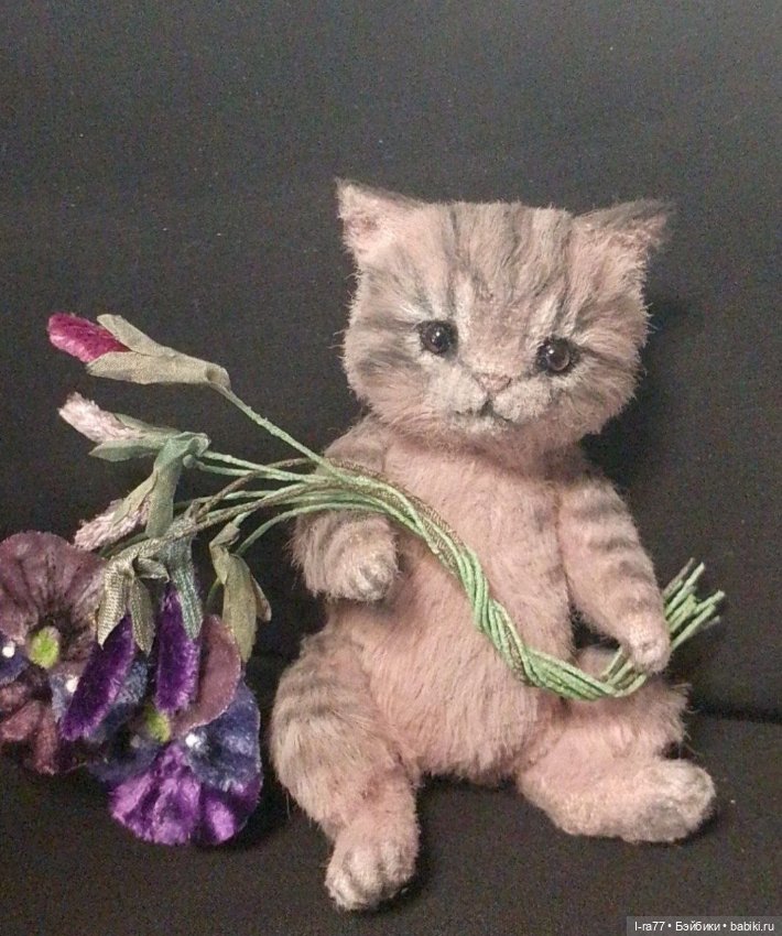 Сиреневый котенок — Авторские игрушки (фото 4)
