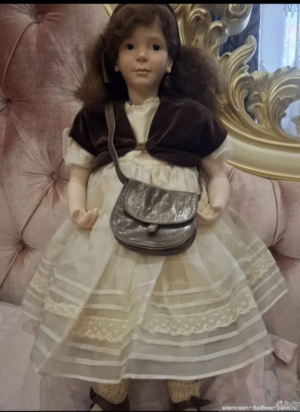 Фарфоровая кукла от автора Ruth treffeisen. В очень хорошем состоянии. Рост 65 см (фото 2)