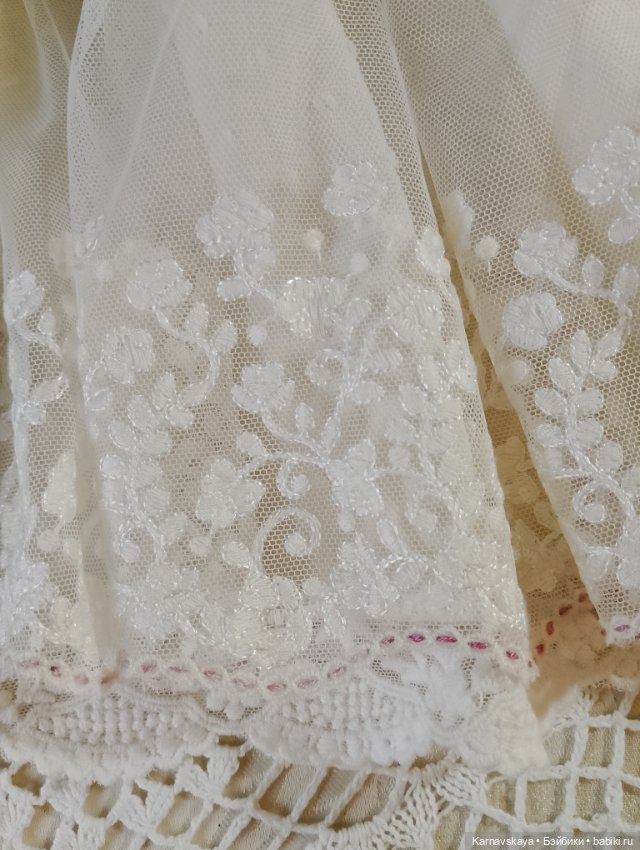 Нарядное платье для антикварных кукол и реплик 55-60см роста