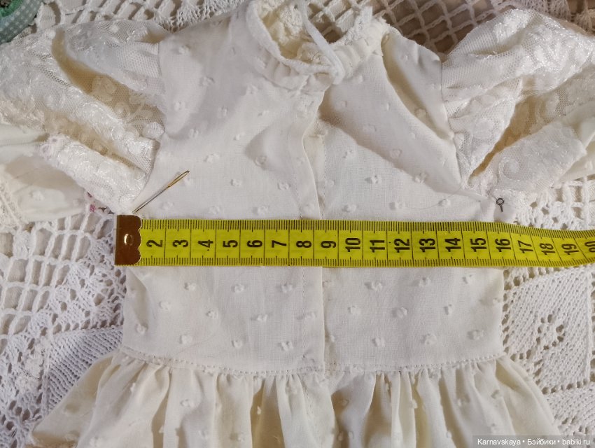 Нарядное платье для антикварных кукол и реплик 55-60см роста (фото 7)