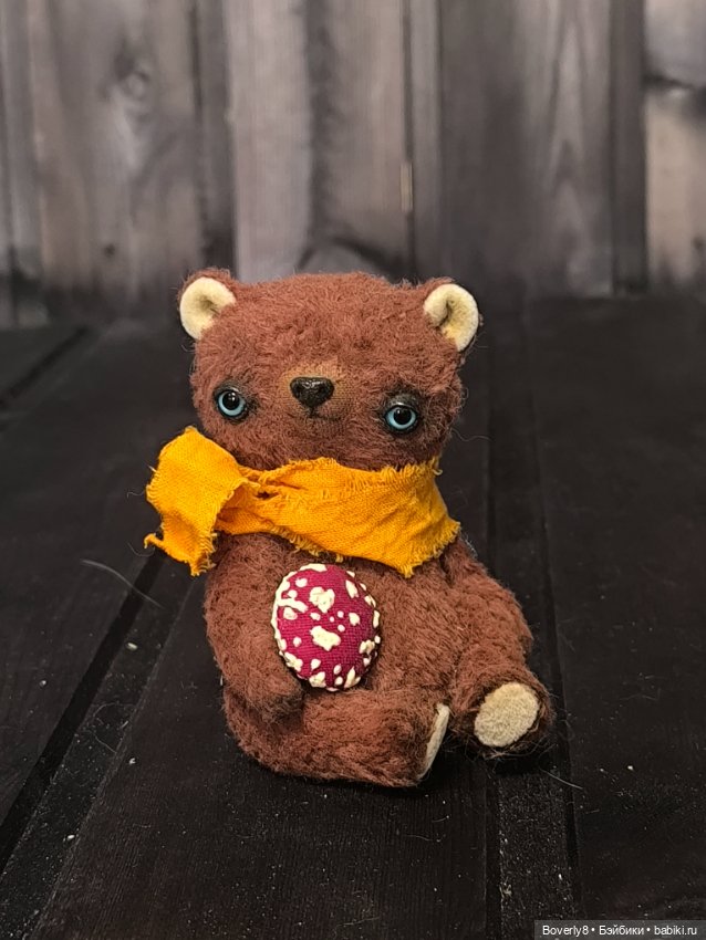 Мишка с грибочком — Авторские игрушки