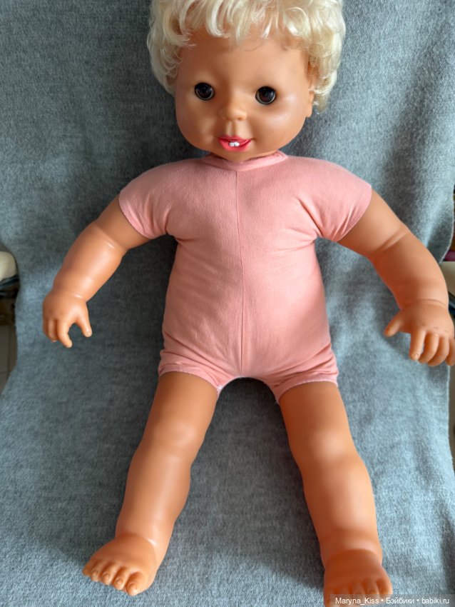 Большой редкий пупс ГДР Biggi Бигги с зубками