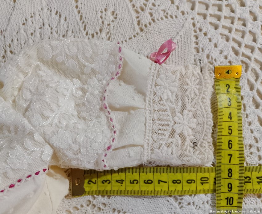 Нарядное платье для антикварных кукол и реплик 55-60см роста (фото 9)