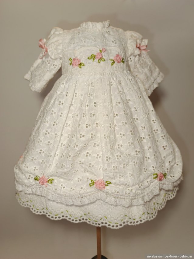 Платье на антикварную или винтажную куклу рост 37-40 см