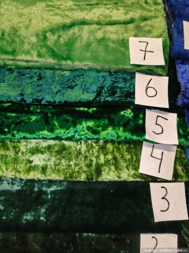 Ткань плюш СССР синий зелёный (фото 4)