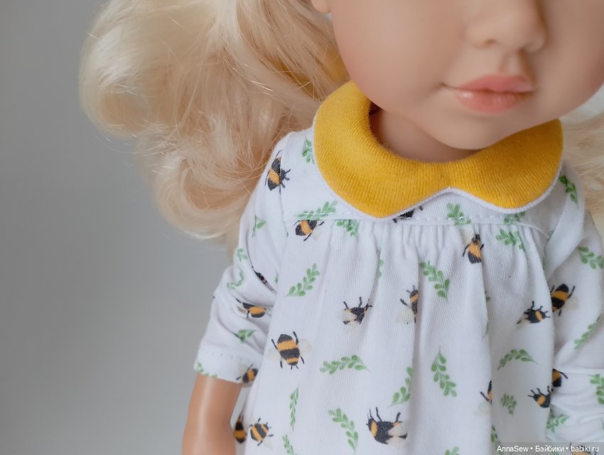 Весеннее платье с пчелками для кукол Паола Рейна 32 (фото 5)