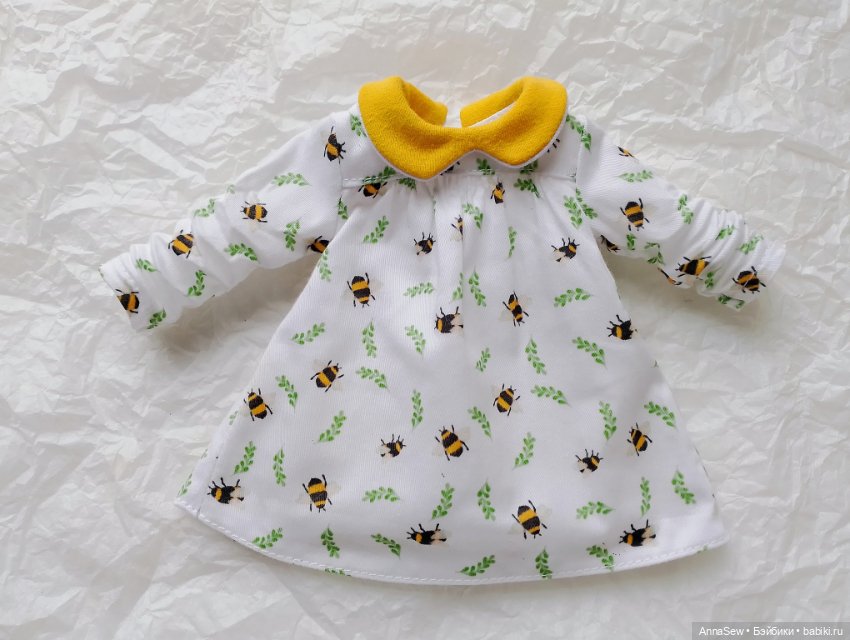 Весеннее платье с пчелками для кукол Паола Рейна 32 (фото 3)