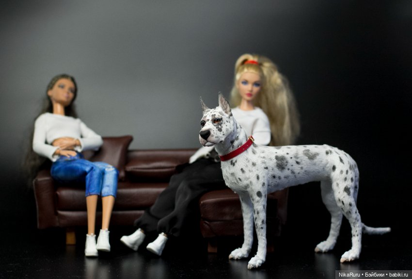 Дог для Барби собака в смешанной технике формат 1/6 (фото 3)