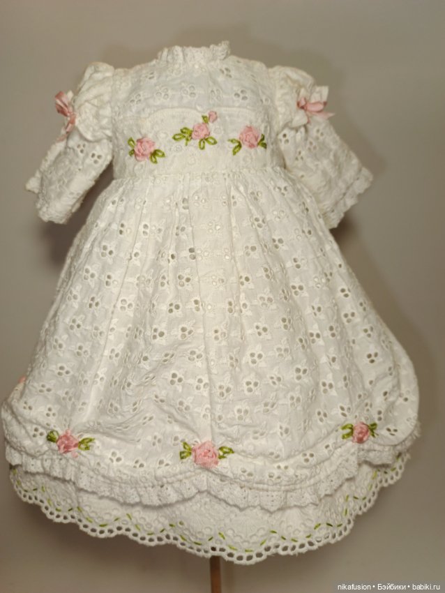 Платье на антикварную или винтажную куклу рост 37-40 см (фото 3)