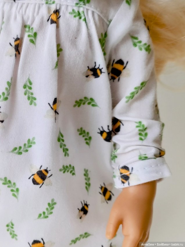 Весеннее платье с пчелками для кукол Паола Рейна 32 (фото 8)