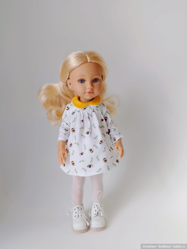 Весеннее платье с пчелками для кукол Паола Рейна 32 (фото 2)