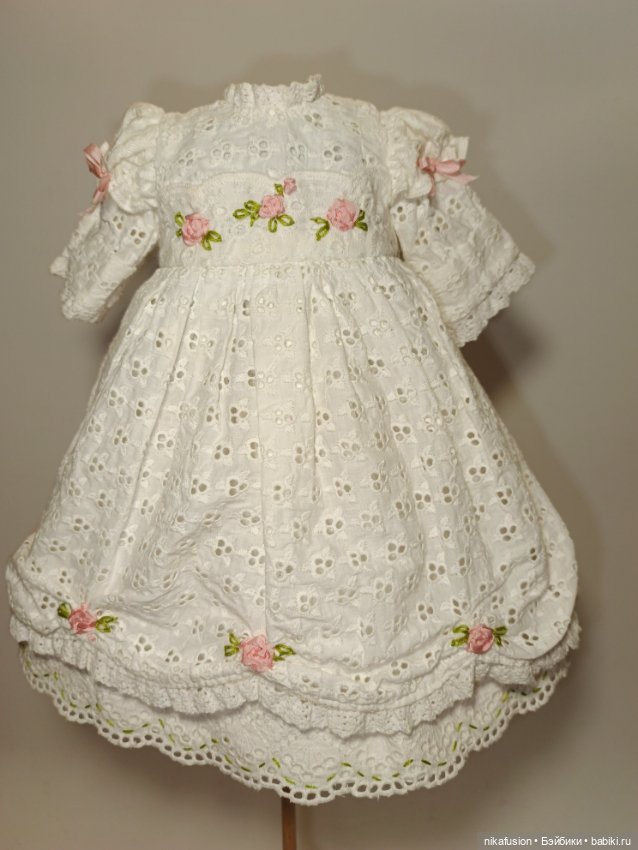 Платье на антикварную или винтажную куклу рост 37-40 см (фото 4)