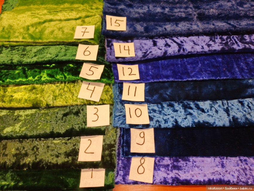 Ткань плюш СССР синий зелёный