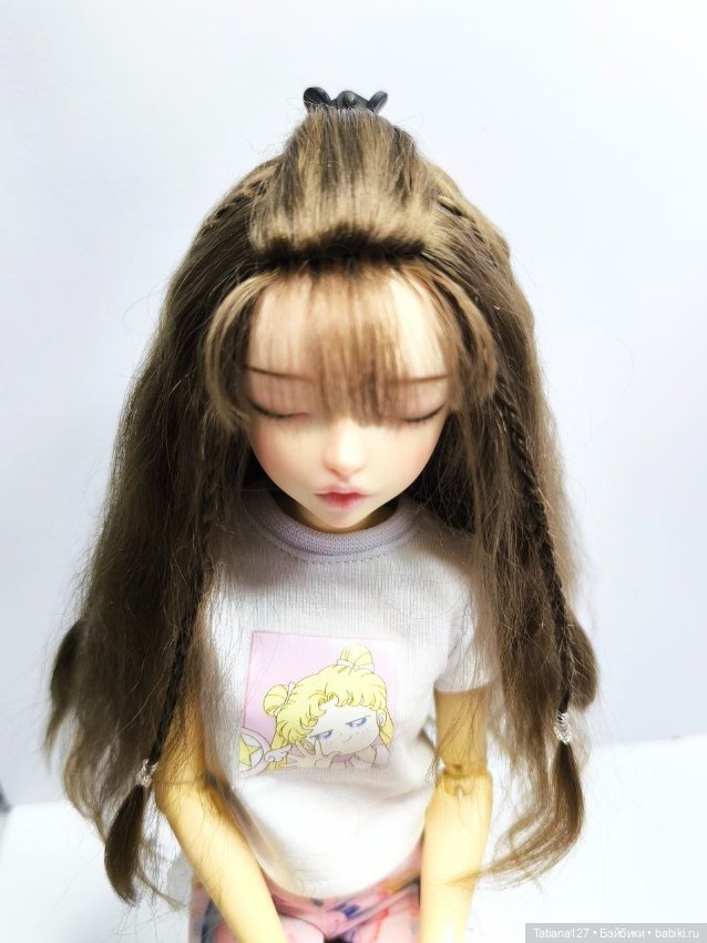 Парик для куклы Minifee с обхватом головы 17,5-18см (фото 6)