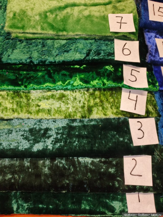 Ткань плюш СССР синий зелёный (фото 2)