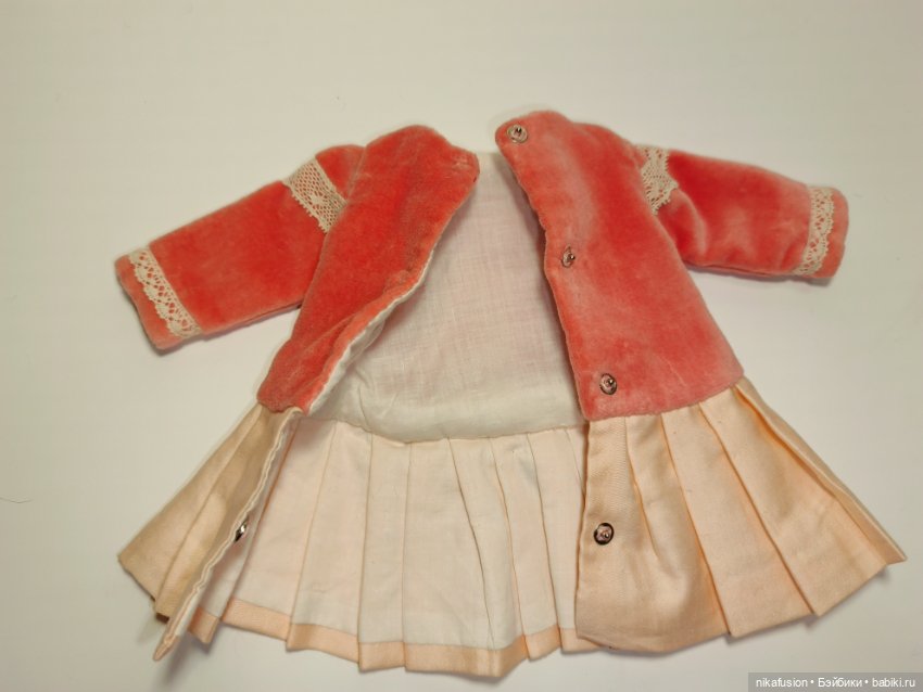 Платье бархат на антикварную или винтажную куклу рост 27-30 см (фото 8)