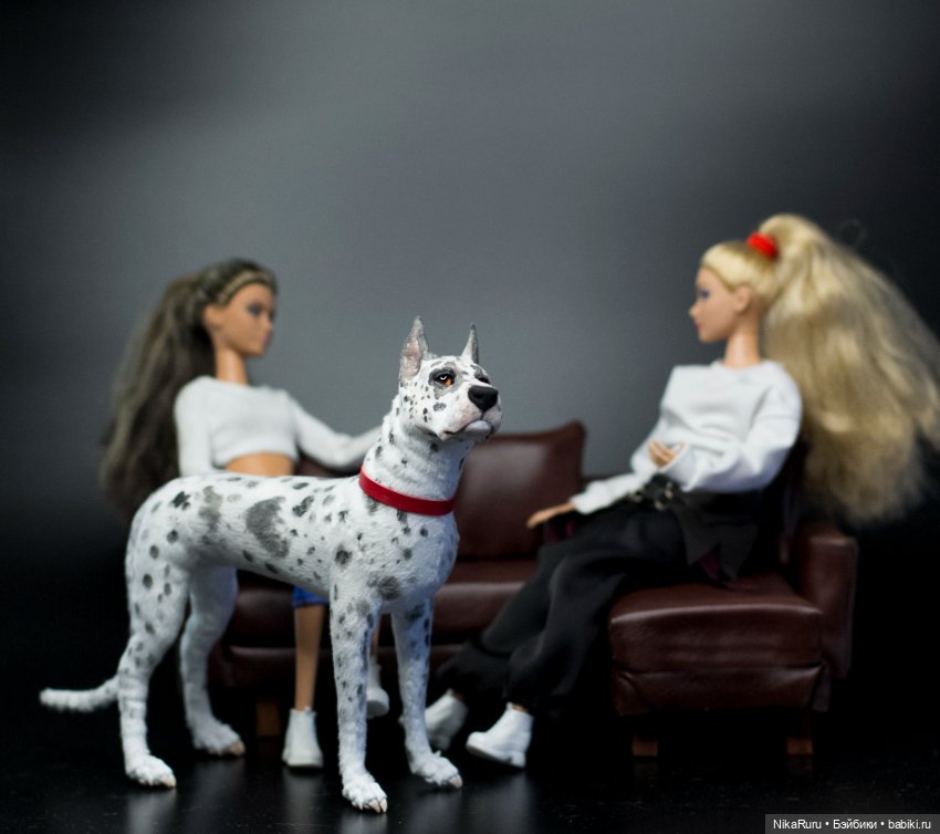 Дог для Барби собака в смешанной технике формат 1/6 (фото 2)