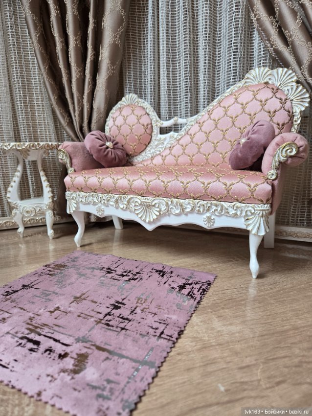 Диван-кушетка для кукол 1/6, 1/5...Мебель для кукол (фото 5)