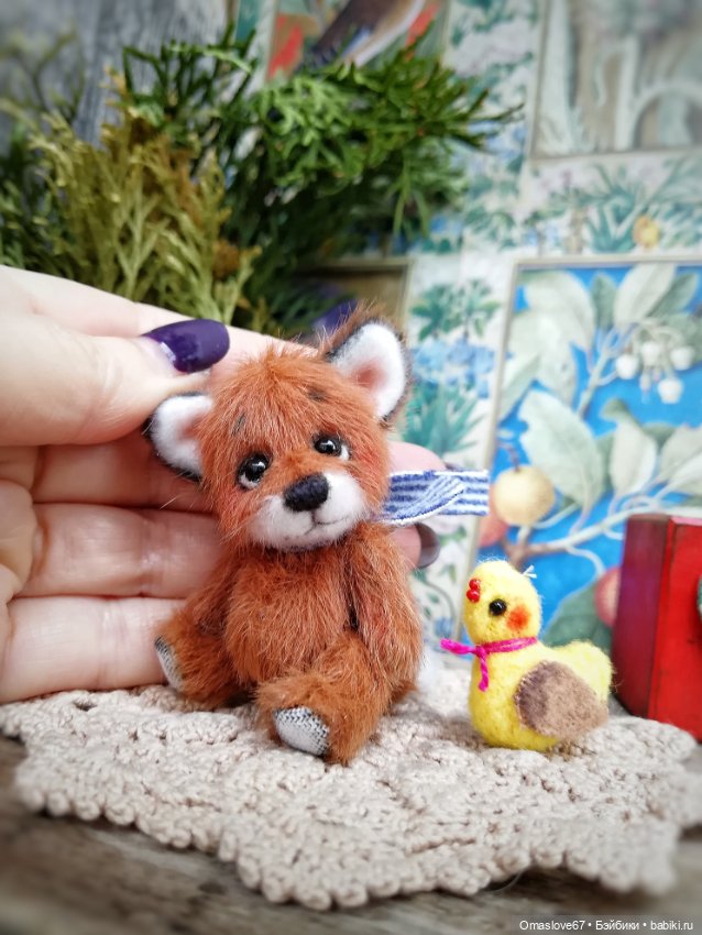 Мини лисик с цыпой — Авторские игрушки (фото 8)