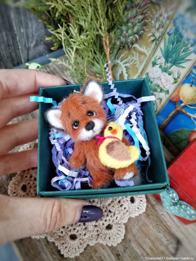 Мини лисик с цыпой — Авторские игрушки (фото 3)