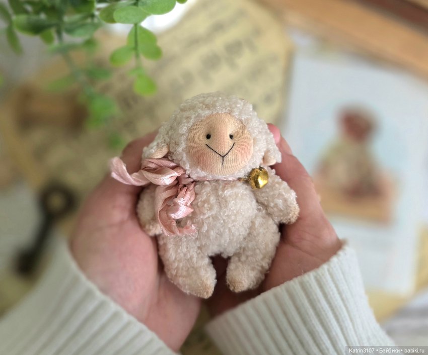 Барашка тедди миниатюра — Авторские игрушки