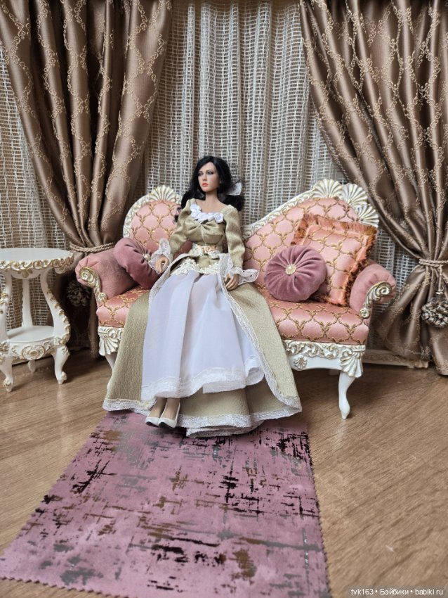 Диван-кушетка для кукол 1/6, 1/5...Мебель для кукол (фото 2)
