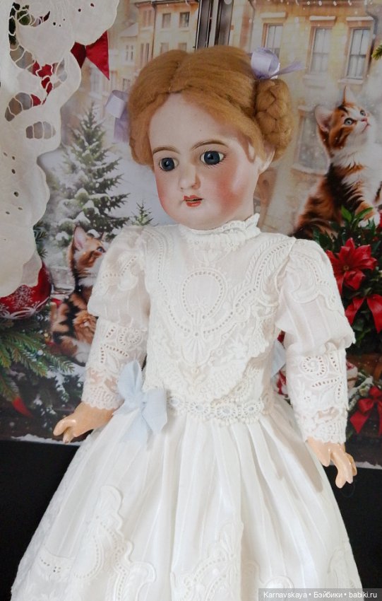 Чайное платье для кукол ориентировочно 55см роста (фото 2)